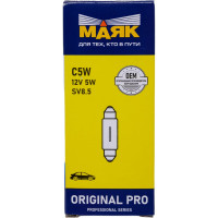 Автомобильная лампа накаливания МАЯК C5W 12V, 5W, SV8.5/8 (39 мм), Original Pro, уп-ка 10 шт. 01205C(39)/10