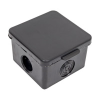 Распаячная коробка ЭРА KOR6565504gB открытой установки КОР 65x65x50мм черная с гермовводами 4 входа Б0061797