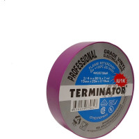 Изолента Terminator Iu1k фиолетовая, ПВХ, огнеупорная, всепогодная, 0.18 мм, 19 мм, 20 м 2000827