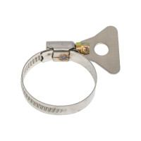 Червячные хомуты Политех накатные с металлическим ключом, нерж. сталь, 2 шт. в упаковке, 20-35 мм 3205035