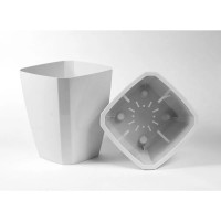 Квадратное кашпо Martika с дренажной вставкой Лаунж 2.4 л, светло-серое С371СЕР