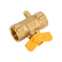 Кран для манометра РОСМА 3-ходовой Ру16 латунь, ВР/ВР G1/2-М20x1.5, с краном Маевского D900-02616