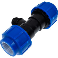 Тройник компрессионный для полиэтиленовых труб LAMMIN наружная резьба 25x1/2" 160/20 Lm34013251525