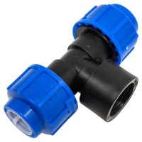 Тройник компрессионный для полиэтиленовых труб LAMMIN внутренняя резьба 20x3/4" 200/25 Lm34012202020