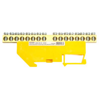 Шина STEKKER "n" на изоляторе 6x9 на din-рейку 16 выводов, желтый, ld555-69-16, 49550