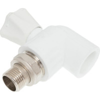 Угловой шаровой кран для радиатора Valfex 25x1/2" (40/10) белый 10148125