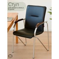 Стул Фабрикант Самба BOX4  Кожа иск., DO, №350 (черный), Орех (1031), CH 4610018464693