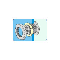 Штуцер врезка в бак VIVALDO 3/4", с прокладкой, пластик ШГ773111