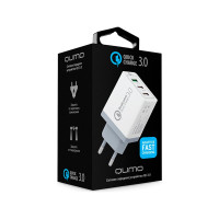 Сетевое зарядное устройство QUMO Charger 0019, 30 Вт, 3 USB, 3 USB, 4.2A, 1 USB QC 3.0, FCP, AFC + 2 USB 2,4A, белый 23714