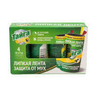 Липкая лента защита от мух Тайга в коробочке 4 шт ИН-101