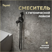 Смеситель с гигиенической лейкой  Teymi Lina, черный матовый T10230 ЦБ-00269221