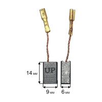 Щетка графитовая для эл. инструмента 6x9х14 мм, автостоп UNITED PARTS 90-1282