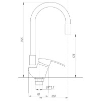 Смеситель для кухни TSARSBERG черный гибкий излив тип ГОСТ См-МОЦБА TSB-731-B02