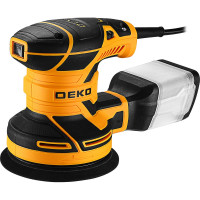 Эксцентриковая сетевая шлифмашина DEKO DK400G с набором оснастки 20шт, 400Вт 085-1100
