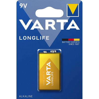 Батарейка Varta LONGLIFE Крона 6LR61 BL1 Alkaline 9V (4122) 4122101411 RPL00176
