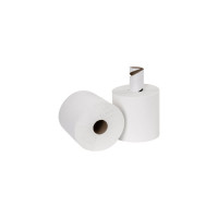 Бумажные полотенца LAIMA M2 UNIVERSAL WHITE с центральной вытяжкой, 300 м, 1 слой, белые, комплект 6 рулонов 112506