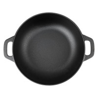 Вок VETTA чугун, d30x8.5 см, стеклянная крышка 808-009