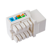 Вставка Keystone Cabeus Jack RJ-45, категория 6, заделка тип 110, белая KJ-RJ45-Cat.6-90