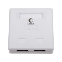 Компьютерная розетка Cabeus RJ-45, категория 5e, двойная, внешняя, Dual IDC WS-8P8C-Cat.5e-2