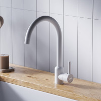 Кухонный смеситель Dorff Logic поворотный, белый D3007033