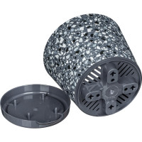 Горшок для цветов IDILAND Stone Flower диаметр 120 мм, 0.75 л, с прикорневым поливом, с декором, серый, 221606835/01