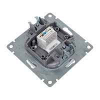 Компьютерная одноместная розетка UNIVersal серия афина, с/у, 1а, rj45, белая еврослот A0051