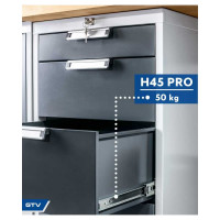 Шариковые направляющие полного выдвижения GTV 45х500 мм, 50 кг PK-PRO-H45-500