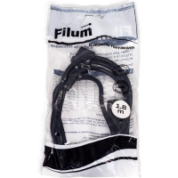 Кабель питания Filum с13-c14, 3x0.75мм², 220в, 10a, чёрный, 1.8м FL-PC10-C13-C14-1.8M