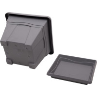 Горшок с поддоном Martika Квадро 2.9 л, 20x20 см, серый С162СЕР