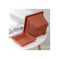 Горшок с поддоном Martika Квадро 0.63 л, 12x12 см, терракотовый С160Т