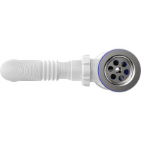 Сифон для кухни Aquant 1 1/2"х40 с металлической решеткой с гофротрубой 40x40/50 B0115-30-MR