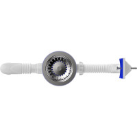 Сифон для мойки Aquant 3 1/2"х40 с металлической реш. с прямоугольным переливом с гофротрубой 40x40/50 B0148-20-MR