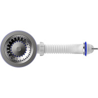 Сифон для мойки Aquant 3 1/2"х40 с мет.реш. с круглым переливом B0142-29-MR
