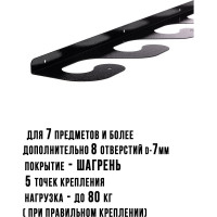 Держатель для садового инвентаря и инструментов ГеоПластБорд потолочный, 118 см, черный 64307N