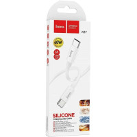 Usb-c кабель Hoco x87 magic type-c, 3а, pd60w, 1м, силикон (белый) 0L-00057783