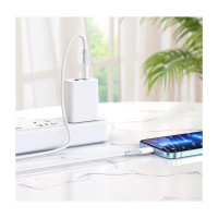 Кабель Usb-c Hoco x70 ferry lightning 8-pin, 3а, pd20w, 1м, нейлон (белый) 0L-00054469