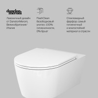 Подвесной унитаз с сиденьем микролифт AM.PM Func 54 см FlashClean C8F1701SC