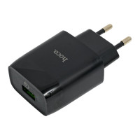 Сзу Hoco c72q glorious 1xusb, 3а, 18w, qc3.0 + usb кабель microusb, 1м (черный) 0L-MG-WF333