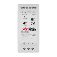 Источник питания Prompower mdr-60-24, на выходе 24 В DC, 2.5 а, 60 Вт. входное 85-264 В AC (120-370 В DC) MDR6024