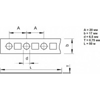 Монтажная лента ОБТЕК перфорированная прямая, 1 шт., 17x0.75 мм 06833271