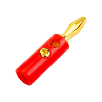 Штекер Banana Pro Legend красный, 4 мм, винтовой PL2456