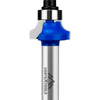 Фреза кромочная калевочная с подшипником 12.7 мм, хв-к 8 мм, d-20 мм, h-8 мм, b-3.5 мм, r-3.96 мм, l-52.5 мм vertextools 3514-080820