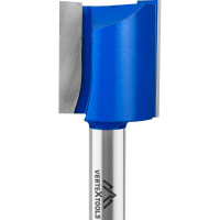 Фреза пазовая прямая с двойным лезвием, хвостовик 8 мм, d-22 мм, h-22 мм, l-57 мм vertextools 3501-082222