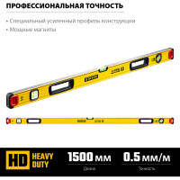 Уровень STAYER Professional магнитный с двумя фрезерованными поверхностями 1500 мм 3480-150