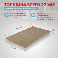 Звукопоглощающая плита RWL АКУСТИК БАТТС Ультратонкий 27 мм 236227