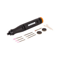 Гравировальная машинка WORX WX739.9 + Выжигатель WORX WX744.9, 20 В, 2 Ач, адаптер, ЗУ, кейс WX988