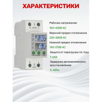 Реле контроля напряжения и тока РЕЛЕОН 1L; 230В AC; 63А, RV121823063