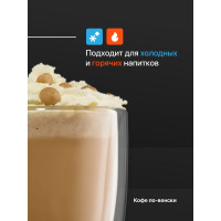 Набор стеклянных кружек с двойными стенками, прозрачная чашка с двойным стеклом и двойным дном Limpid Side 2 шт., 350 мл Z0051