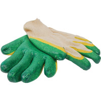 Перчатки Спец хлопчатобумажные, двойной облив, латекс желто-зеленый, 13 класс И-8076-И/БЭ