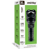 Аккумуляторный светодиодный фонарь Smartbuy cree xhp-90 30вт с системой фокусировки луча, черный SBF-40-K